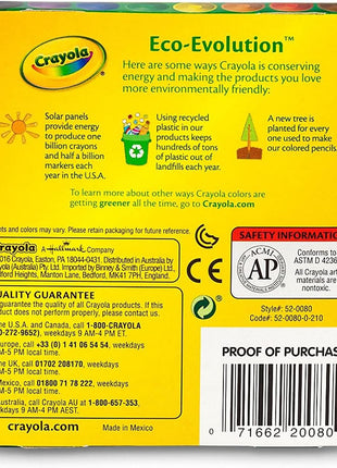 Crayola Large Crayons - Assorted (8 Count), Giant Crayons for Kids & Toddlers, Ages 2+