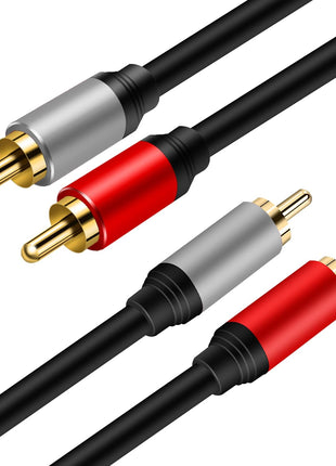 Tan QY 2RCA to 2RCA Cable 3Ft, Gold-Plated 2 RCA Male to 2 RCA Male Stereo Audio Cable for Home Theater, HDTV, Gaming Consoles, Hi-Fi Systems (3Ft/1M)