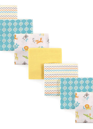 Luvable Friends Unisex Baby Cotton Flannel Receiving Blankets, Basic Elephant 7-Pack, One Size