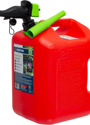 Scepter FSCG552 Fuel Container with Spill Proof Spout with Bonus Spout Extender, Rear Handle Red Gas Can, 5 Gallon