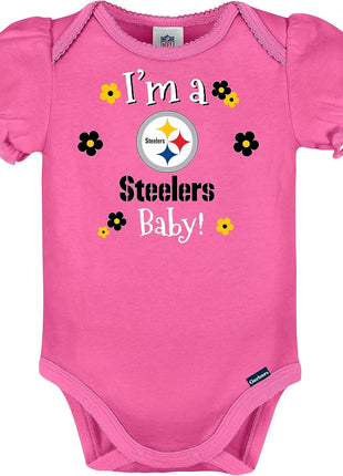 Gerber NFL Baby-Girls NFL Team 3 Pack Short Sleeve Onesie Bodysuit