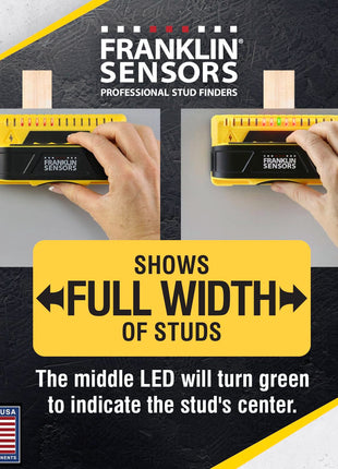 Franklin Sensors ProSensor M150/X990 Stud Finder with Live Wire Detection and 9-Sensors, Wood & Metal Stud Detector/Wall Scanner, Made in The USA