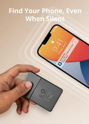 eufy Security SmartTrack Card E30 (Black, 1-Pack), Works with Apple Find My (iOS Only), Wallet Tracker, Phone Finder, Up to 3-Year Battery Life(Android Not Supported), Water Resistant