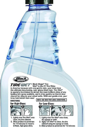 Black Magic 120217 Tire Wet, 23oz (Pack of 2) - Specially Formulated Tire Shine Applicator Cleaner to Keep Them Looking Wet, Black, and Glossy with One Quick Spray – Long-Lasting Protection for Tires