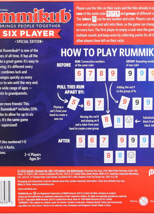 Rummikub Six Player Edition - The Classic Rummy Tile Game - More Tiles and More Players for More Fun! by Pressman , Blue