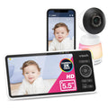 VTech Smart WiFi Baby Monitor – See Your Baby at Home or from Anywhere, 2K Camera, 5.5inch Screen, 24X Zoom, Wide Angle, Night Vision, Night Light, Free App | Smart HD Plus