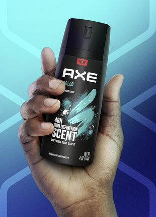 AXE Apollo Body Spray Deodorant for Long-Lasting Odor Protection, Sage & Cedarwood Deodorant for Men Formulated Without Aluminum 4oz 4 Count