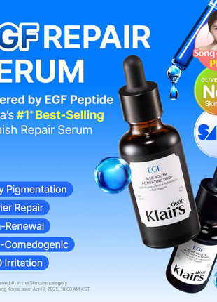 DearKlairs EGF Serum - Blue Youth Activating Drop, 1.69 Fl Oz