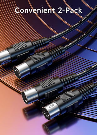Cable Matters 2-Pack 5 Pin DIN MIDI Cable, 5 Pin MIDI Cable, 6ft | For MIDI Keyboards and Controllers, 5-Pin DIN Male Connectors, Flexible PVC Jacket