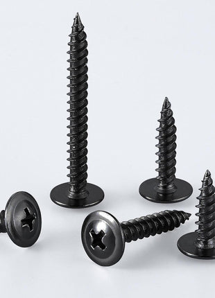 Wensilon (250 pcs)#8×1 inch Black Truss Head Wood Screws Quick Metal Self Tapping Zinc Oxide