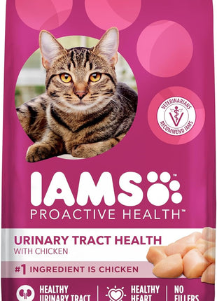 IAMS Proactive Health Dry Cat Food, Urinary Tract Health, Adult Cat Food Dry Recipe with Chicken, 7 lb. Bag