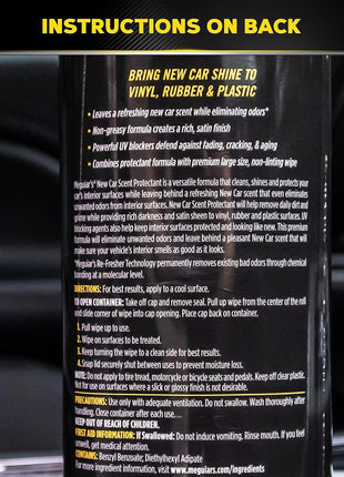 Meguiar's New Car Scent Protectant Wipes, Car Wipes For Drivers & Detailers—Car Cleaning Wipes That Clean, Protect And Freshen; Car Interior Wipes For Cars, Trucks & Suvs - 30 Count