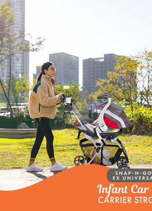 Baby Trend Snap N Go EX Polyester Lightweight Foldable Universal Single Infant Car Seat Carrier with 2 Cup Holder and Covered Compartment, Black