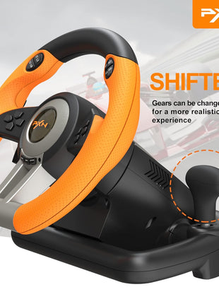 PXN Racing Wheel - Gaming Steering Wheel for PC, V3II 180 Degree Driving Volante Universal Usb Car Racing with Pedal for PC, PS4, PS3,Xbox Series X|S, Xbox One and Switch