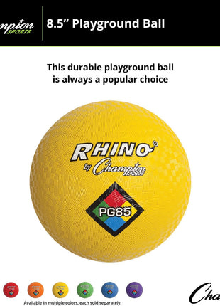 Champion Sports Playground Balls – Single Balls & Sets, Multiple Colors, Durable Nylon-Wound Construction for Kickball & Indoor/Outdoor Play