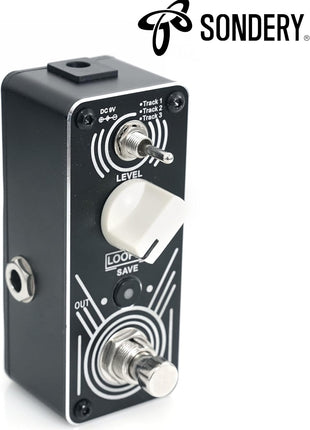 Sondery Looper Pedal Triple Loop, Each Track 30 Minutes Looping Time, Access to Upload/Download Music Files Via Enclosed USB Cable from/to Each Track, Unlimited Overdubs Undo/Redo, True Bypass