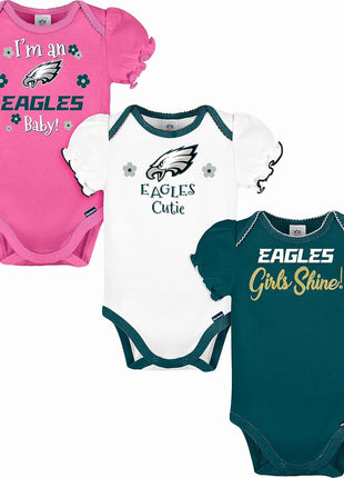 Gerber NFL Baby-Girls NFL Team 3 Pack Short Sleeve Onesie Bodysuit