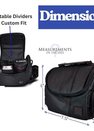 eCostConnection Medium Camera Bag Case – Soft Padded Camera Equipment Bag for DSLR & Mirrorless Cameras, Fits Nikon Canon Sony, Protective Shoulder Carry Bag