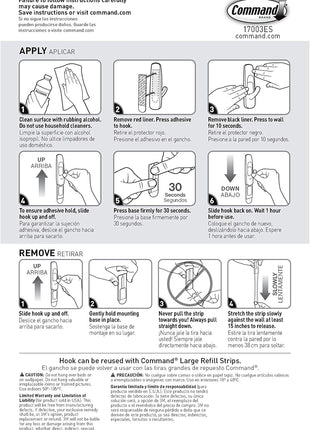 Command Large Utility Hooks, 7-Hooks, 12-Strips, Organize Damage-Free | Damage-Free Hanging Wall Hooks with Adhesive Strips, No Tools Adhesive Hooks for Hanging Decor, Holds up to 5 lb