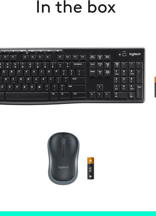 Logitech MK270 Full Size Wireless Keyboard and Mouse Combo - Black