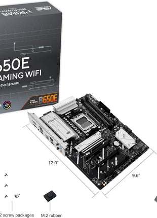 ASUS B650E MAX Gaming WiFi AMD B650 ATX Motherboard, DDR5, PCIe 5.0 Ready, 3X M.2 Slots, Wi-Fi 6E, Realtek 2.5Gb Ethernet, DisplayPort, HDMITM, USB 10Gbps Type-A & Type-C®, BIOS FlashbackTM, Aura Sync