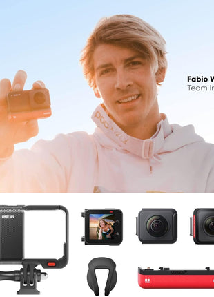 insta360 ONE RS Twin Edition - Waterproof 4K 60fps Action Camera & 5.7K 360 Camera with Interchangeable Lenses, Stabilization, 48MP Photo, Active HDR, AI Editing