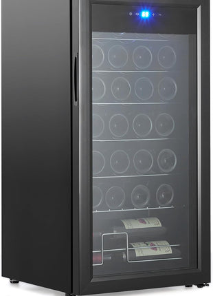 Garvee Wine Fridge 28-bottle, Wine Cooler Refrigerator, Stainless Steel Cabinet Temperature Control 40-66°F Mini Wine Cellar for Home, Office, Bar
