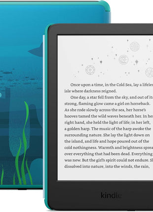 Amazon Kindle Kids 16GB (newest model) - If it breaks, we will replace it, includes ad-free books and cover, with glare-free display, faster page turns - Ocean Explorer