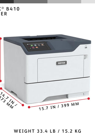 Xerox B410 Black and White Laser Printer for Business | Black and White printing, 50 ppm performance, easy mobile set-up, productivity apps, built for busy workgroups