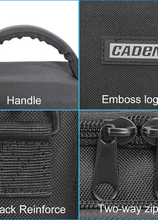 CADeN Compact Camera Shoulder Crossbody Bag Case Compatible for Nikon, Canon, Sony SLR/DSLR Mirrorless Cameras and Lenses Waterproof(1.0 S, Black)