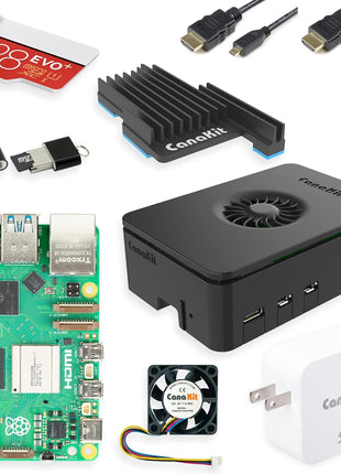 CanaKit Raspberry Pi 5 Starter Kit PRO - Turbine Black (128GB Edition) (8GB RAM)