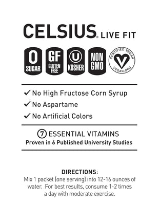 CELSIUS® On-The-Go Powder Sticks Dragonfruit Lime, Essential Energy 2.8 Oz