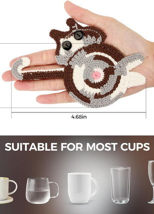 Drink Coaster | Cat Gifts for Cat Lovers,Fun Woven Creative Coasters,Cute Coffee Coaster for Home Decor Tabletop Protection Suitable for Kinds Cups (3PC)
