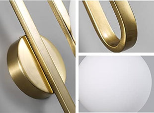 Wall Light - Glass Ball Bedside Wall Lamp Fashion Retro Brass Molecule Design Kitchen Foyer Study Decorative Led Indoor Lighting,Lighting Fixtures s/Nature White(35005500K)/s