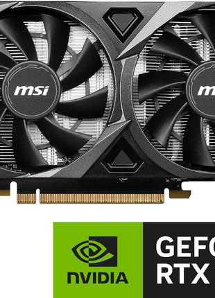 msi Gaming GeForce RTX 3050 8GB GDRR6 Boost Clock: 1807 MHz 128-Bit HDMI/DP PCIe 4 Torx Twin Fans Ampere OC Graphics Card (RTX 3050 Ventus 2X XS 8G OC)