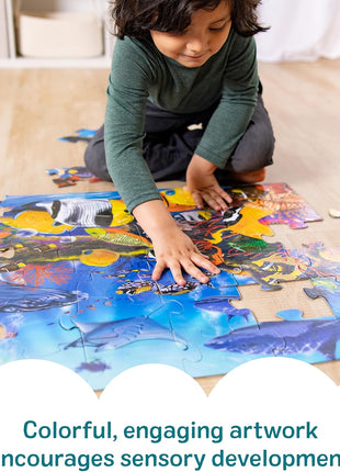 Melissa & Doug Underwater Ocean Floor Puzzle, 48 pc Jumbo Jigsaw Puzzle, Educational Screen Free Activity for Toddler, Preschoolers and Kids Ages 3+ (2 x 3 Feet) - FSC Certified