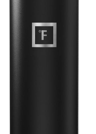 IRON °FLASK Camping & Hiking Hydration Flask with Straw, Wide Mouth Insulated Stainless Steel Sports Water Bottle - Midnight Black 24 oz - Straw (1 Lid)