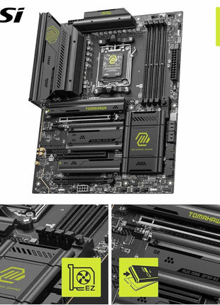 MSI MAG X870E Tomahawk WiFi Motherboard, ATX - Supports AMD Ryzen 9000/8000 / 7000 Processors, AM5-80A SPS VRM, DDR5 Memory Boost 8400+ MT/s (OC), PCIe 5.0 x16, M.2 Gen5, Wi-Fi 7, 5G LAN