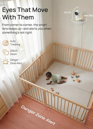 Dr.Care LumiView Max Smart WiFi Baby Monitor - 7inch 1080P FHD & 2K Camera, Privacy Mode, Cry & Motion Detection, 6000mAh Removable Battery, RGB Night Light, Snapshot & Video Recording, HD Night Vision