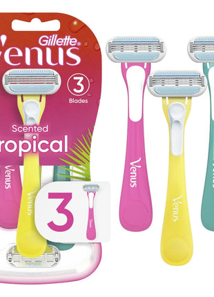 Gillette Venus Tropical Women's Disposable Razor, 3 Count