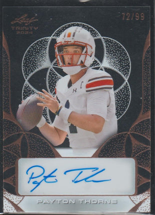 2024 Leaf Trinity Payton Thorne 72/99 Autograph Football Card