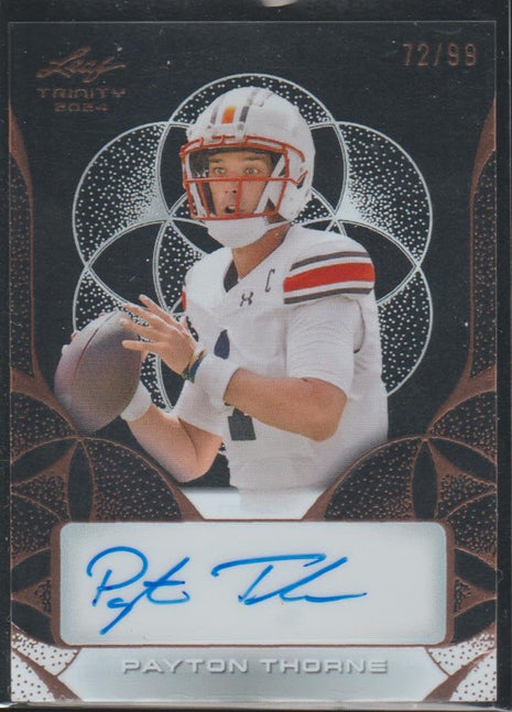 2024 Leaf Trinity Payton Thorne 72/99 Autograph Football Card