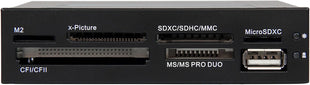 StarTech.com 3.5in Front Bay 22-in-1 USB 2.0 Internal Multi Media Memory Card Reader with Simultaneous Access - CF/SD/MMC/MS/xD - Black , TAA (35FCREADBK3)