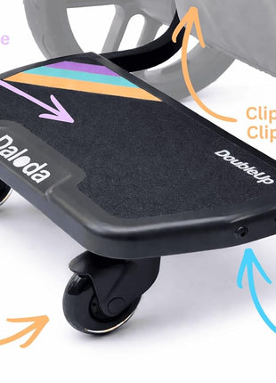 DoubleUp Toddler Board Compatible with UPPAbaby Vista (2015+) Adjustable Ride-On Stroller Board for Toddlers â€“ Easy Fold & Secure Fit