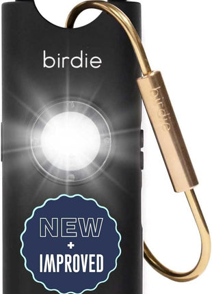She's Birdie 3.0 New Version – The Original Personal Safety Alarm for Women by Women–Loud Siren, Flash Light and Rechargeable Battery in a Variety of Colors (Charcoal Black)