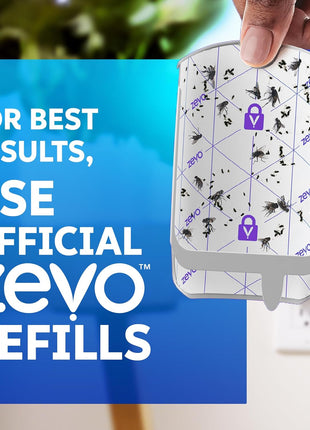 Zevo Flying Insect Trap Refill   for The Zevo MAx & Standard Indoor Fly Trap   Catch Gnats, House & Fruit Flies   Easy to Use   Mess Free Disposal (4 Refill Cartridges)