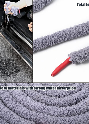 10 Feet Soft Water Absorbent Rope Tint Tools, Window Tint Film Install Water Drying Absorbed Rope, Automotive Windshield Rope Car Door Glass Cleaning Tool Prevent Liquid Spreading Barrier Rope Tool