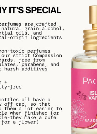 Pacifica Island Vanilla Perfume – Clean Vanilla Fragrance for Women - Warm Tropical Aroma - Long-Lasting Clean Beauty Non Toxic Scent, Vegan & Cruelty-Free, 1 oz Travel-Friendly Spray