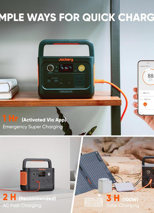 Jackery Explorer 240 v2 Portable Power Station, 256Wh LiFePO4 Battery with 300W AC/100W USB-C Output, 1Hr Fast Charging, Versatile Scenarios-Outdoor/Camping/RV/Travel/Emergency Backup