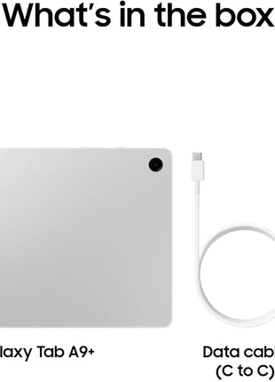 Samsung Galaxy Tab A9+ Plus 11" 128GB Android Tablet, Big Screen, Quad Speakers, Upgraded Chipset, Multi Window Display, Slim, Light, Durable, Kids Friendly Design, US Version, 2024, Silver